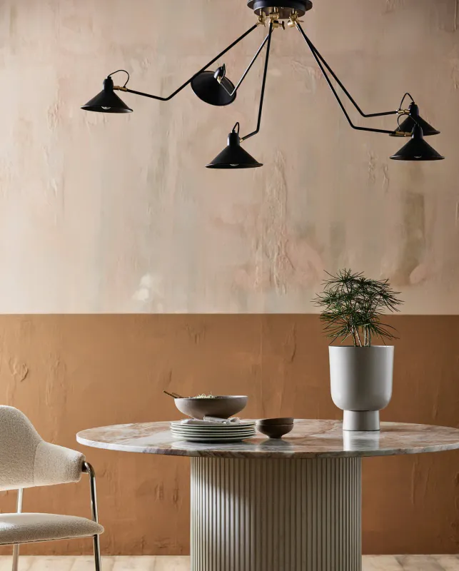 Erie Rundt spiseborda med Ivory nature marble top