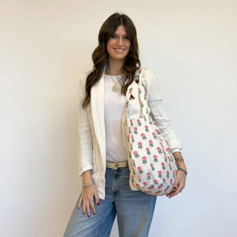 De la Mur Tote bag Pink flowers