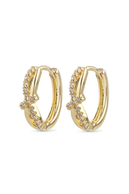 Hovedbilde Marigold Crystal Hoop Earrings - Gold
