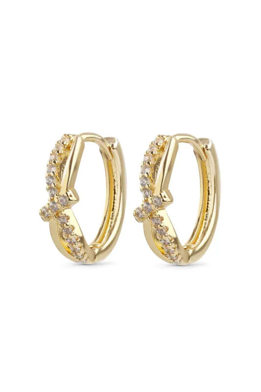 Marigold Crystal Hoop Earrings - Gold