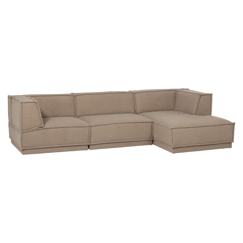 Manu Sjeselongsofa - Teddy taupe - Høyre