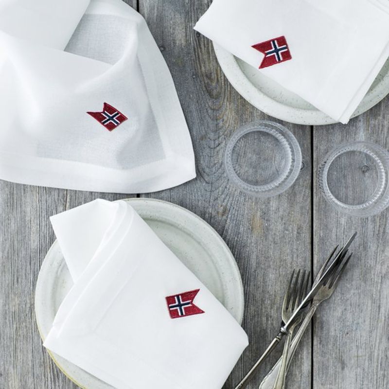 L.S Servietter med norgesflagg 2pk
