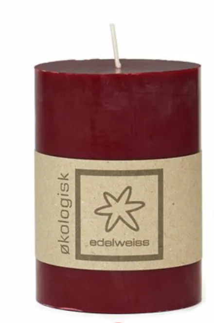 Hovedbilde Kubbelys 100% stearin 7*10cm Vinrød