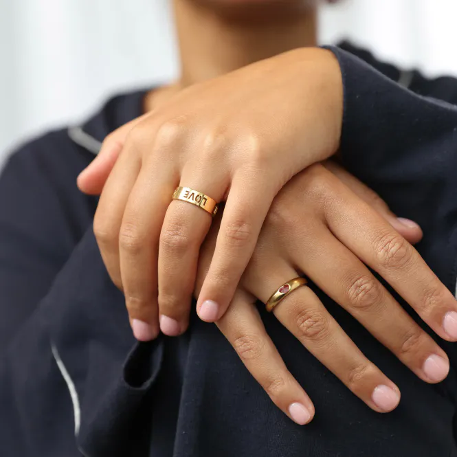 Hovedbilde JIVE - LOVE LETTER RING STAINLESS STEEL