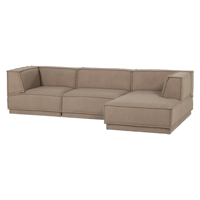 Hovedbilde Manu Sjeselongsofa - Teddy taupe - Høyre