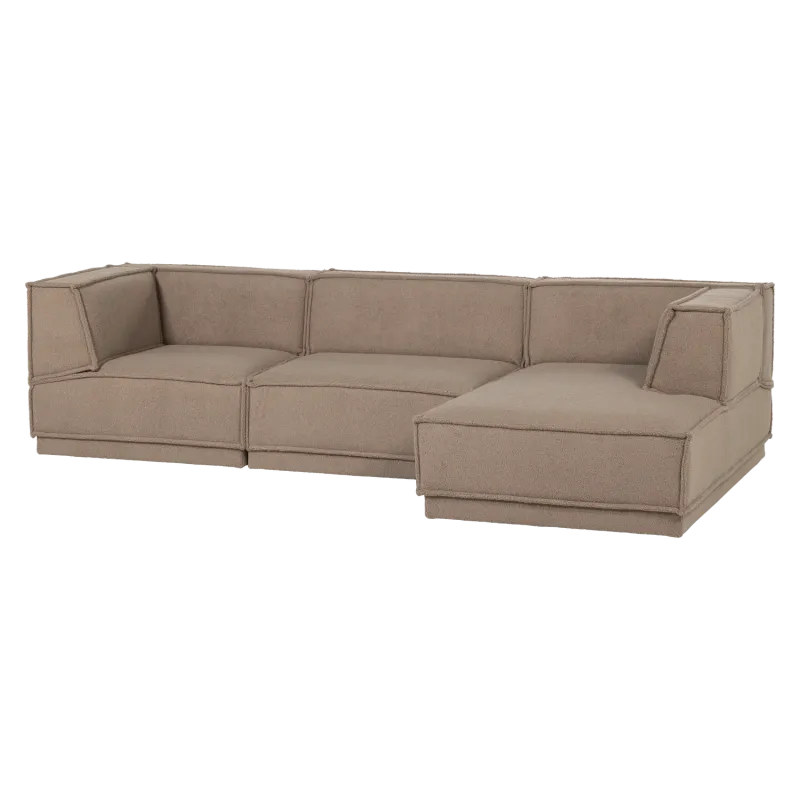 Manu Sjeselongsofa - Teddy taupe - Høyre