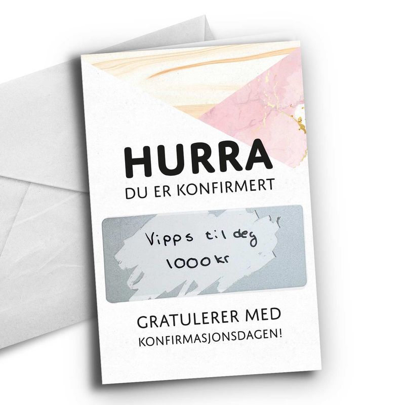Kort Rosa Vipps Gratulasjon