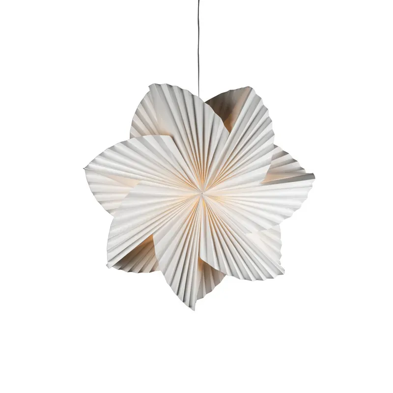 Adventsstjerne Plissert Hvit 80cm