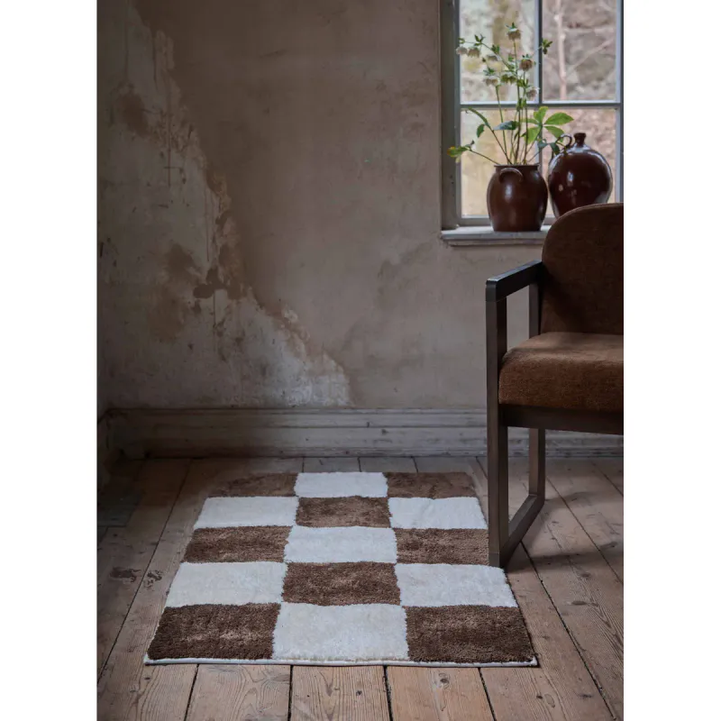 Baderomsmatte Chess Brun 70*120cm