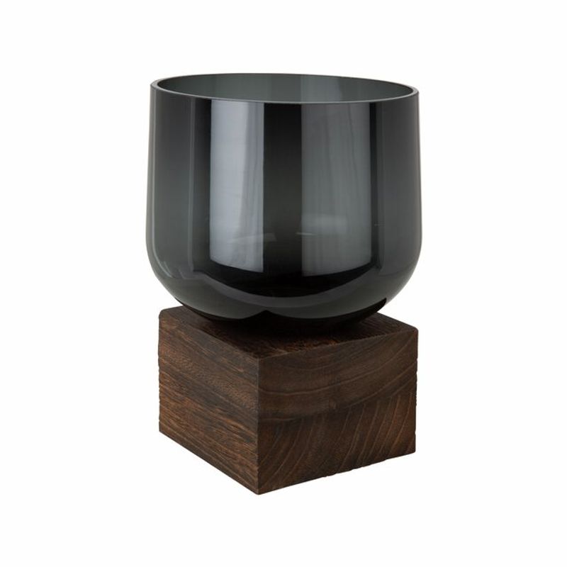 Smoked telysholder 18cm