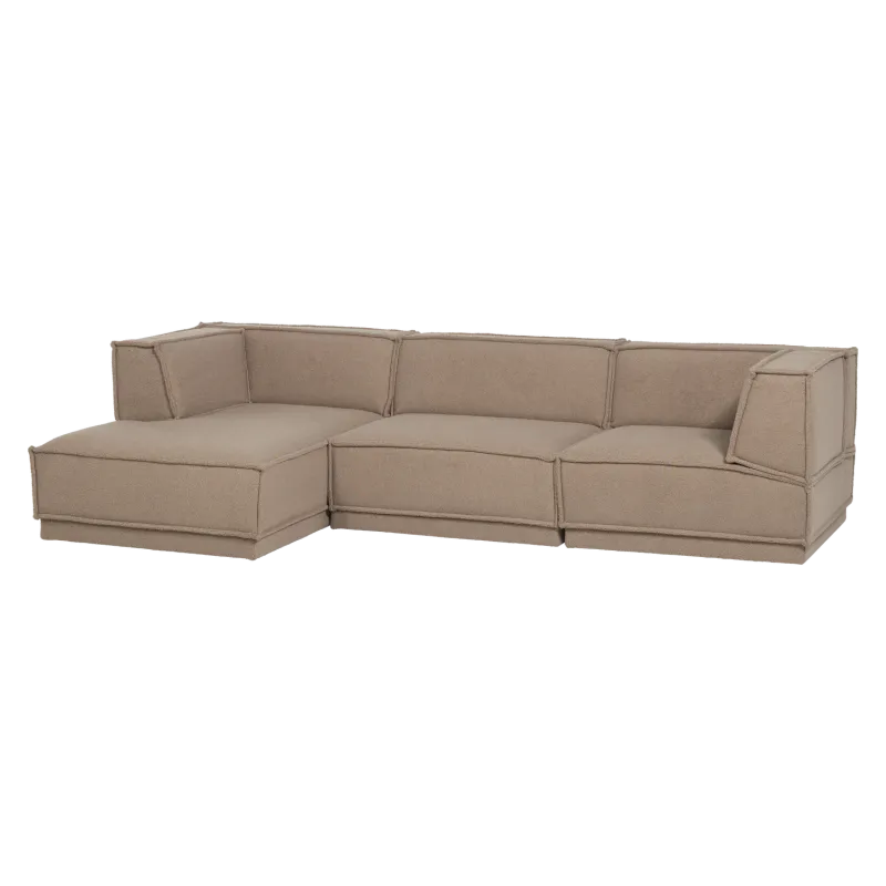 Manu Sjeselongsofa - Teddy taupe - Venstre