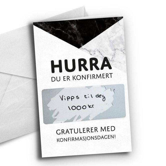 Hovedbilde Kort Sort Vipps gratulasjon