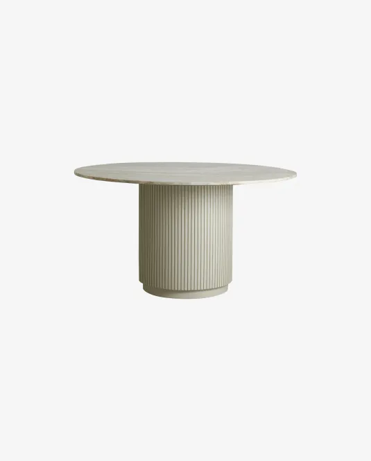 Hovedbilde Erie Rundt spiseborda med Ivory nature marble top
