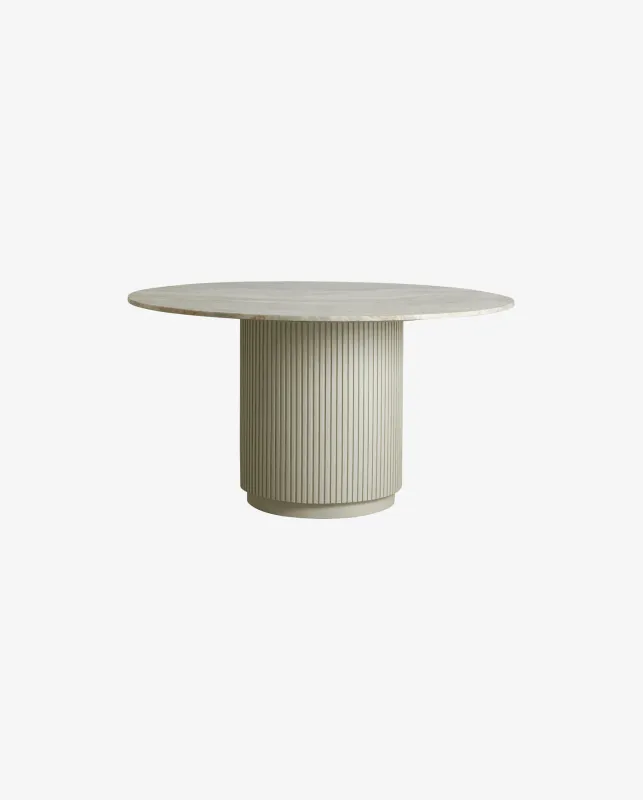 Erie Rundt spiseborda med Ivory nature marble top